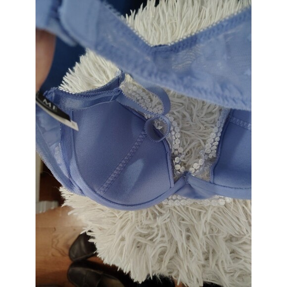 Adore Me 32D Purple Lace Balconette Bra With Underwire GUC - Picture 4 of 7